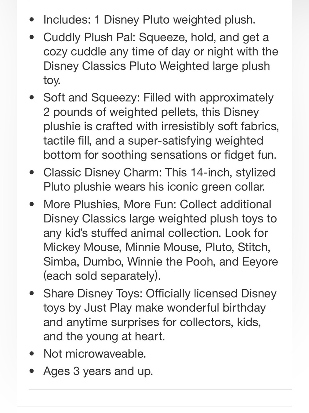 Disney Weighted Plush Pluto - Picture 6 of 8